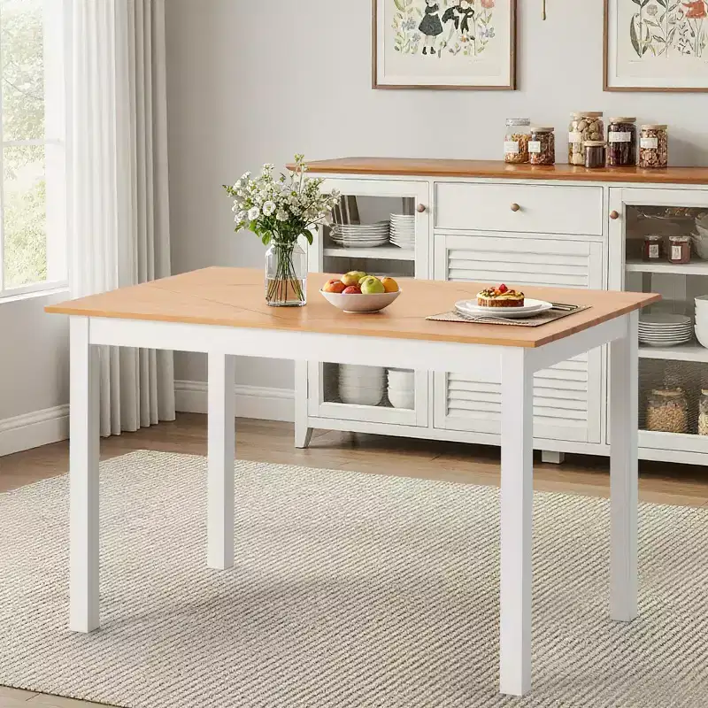EROMMY Solid Pine Wood Dining Table