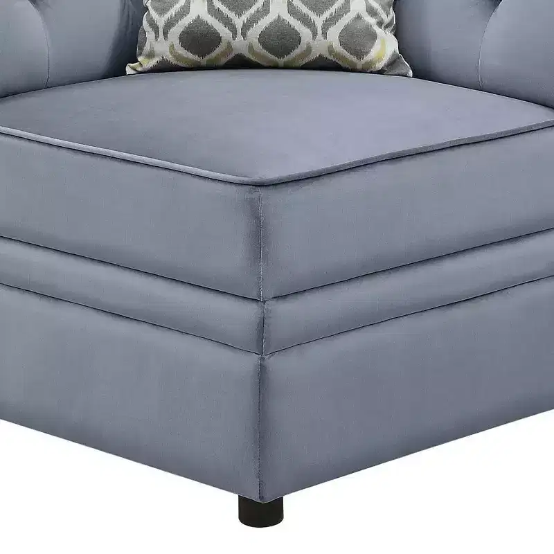 Acme Furniture Bois II Modular Corner Sectional Piece Gray Velvet