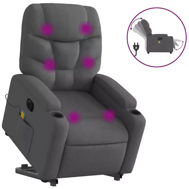 XL Stand Up Massage Recliner Chair Light grey