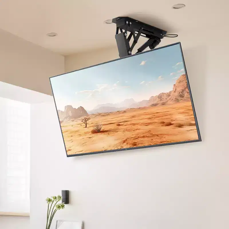 Motorized Ceiling TV Mount, TV Wall Mount for 32 to 70 Inch TV, Electric Adjustable Ceiling TV Mount, Motorized Flip Down TV Mount, Black
