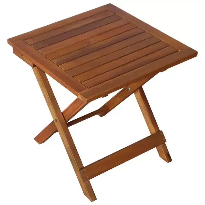 vidaXL Sunlounger With Table Natural Acacia Solid Acacia Wood Standard