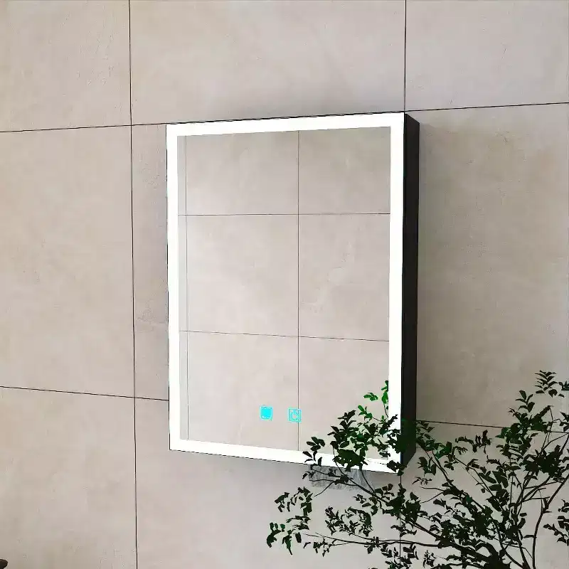 Zeus & Ruta 16x22 Wall-Mounted Bathroom Medicine Cabinet with Mirror, Single-Color White Light & Anti-Fog, Storage Shelves