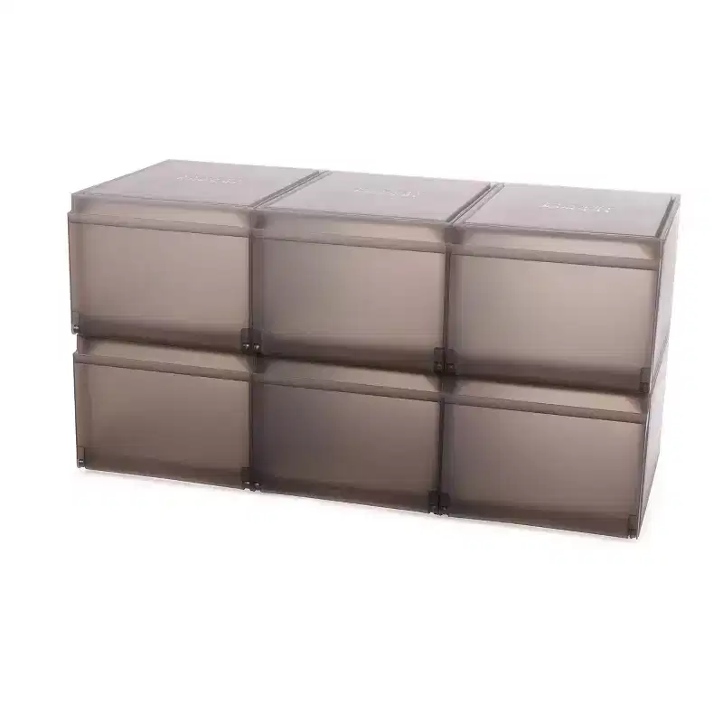 Joseph Joseph 6pk Shoe Case Premium Shoe Storage Box with Slide-Out Shoe Tray: Polypropylene Frame, Off-White, Holds 6 Pairs