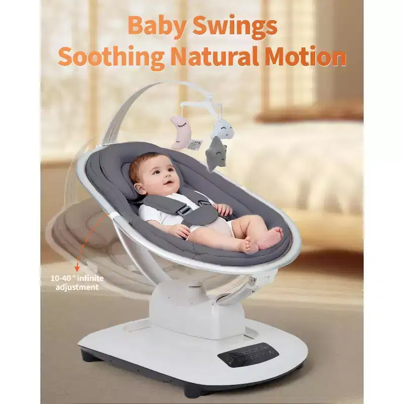 Baby Swings for Infants to Toddler, Infant Swing with 5 Motion Modes & 5 Speeds, Reclining Seat with 5-Point Harness