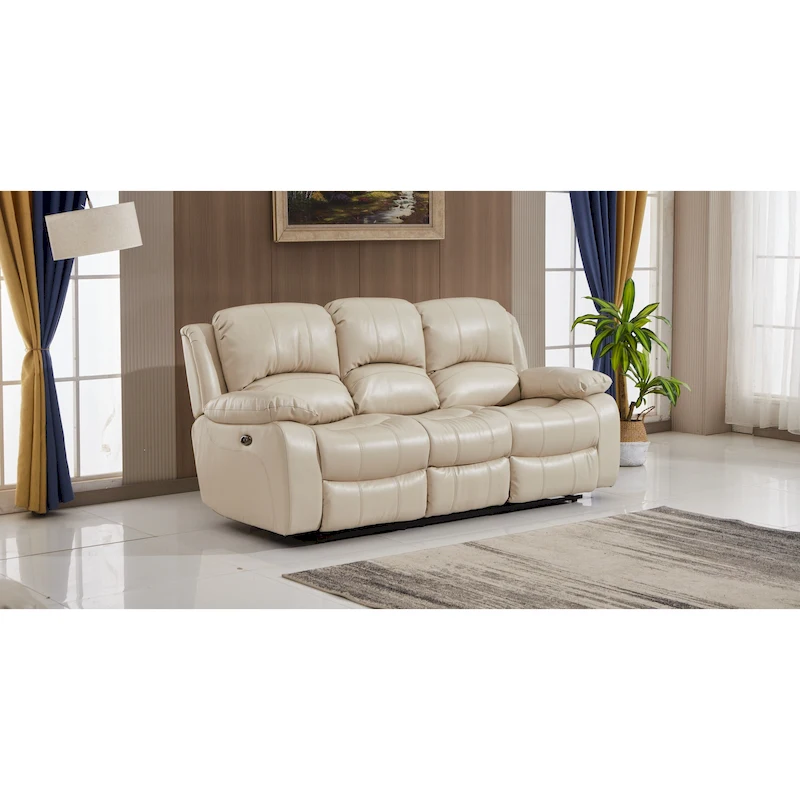 Betsy Furniture Bonded Leather Power Rclining 3-seat Sofa Couch 8018