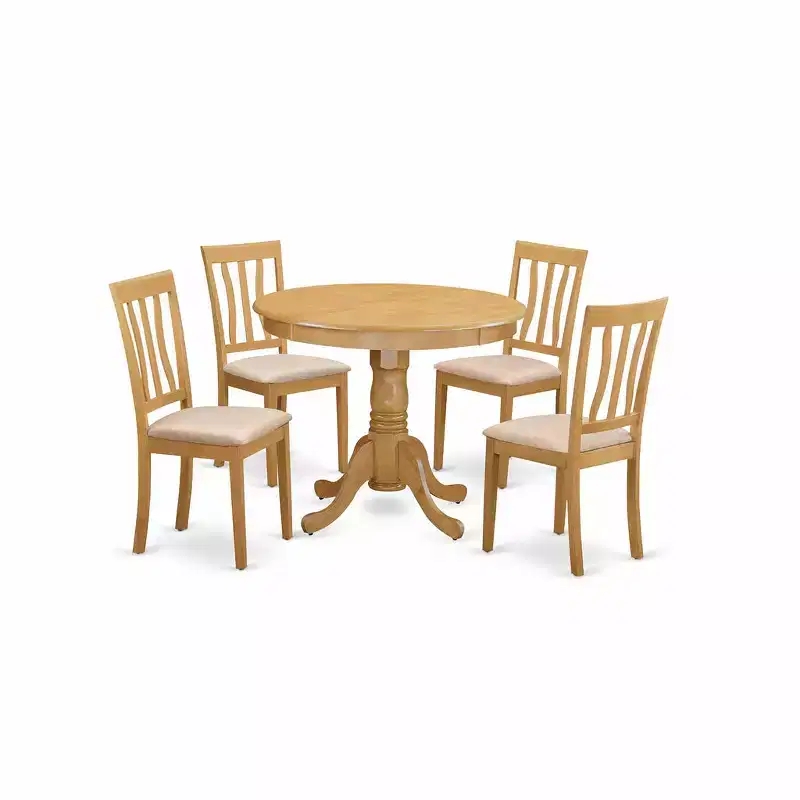 HomeStock Belmont 5-Piece Kitchen Table Set, Oak