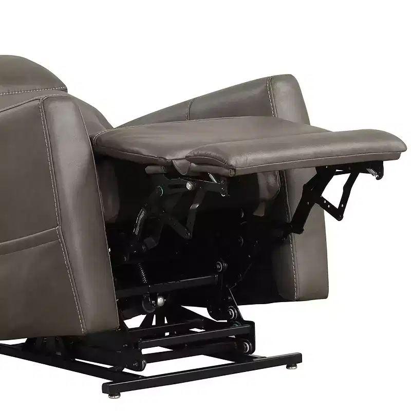 Leatherette Powered Recliner Lift Chair with Zone Heating and Adjustable Headrest, Gray