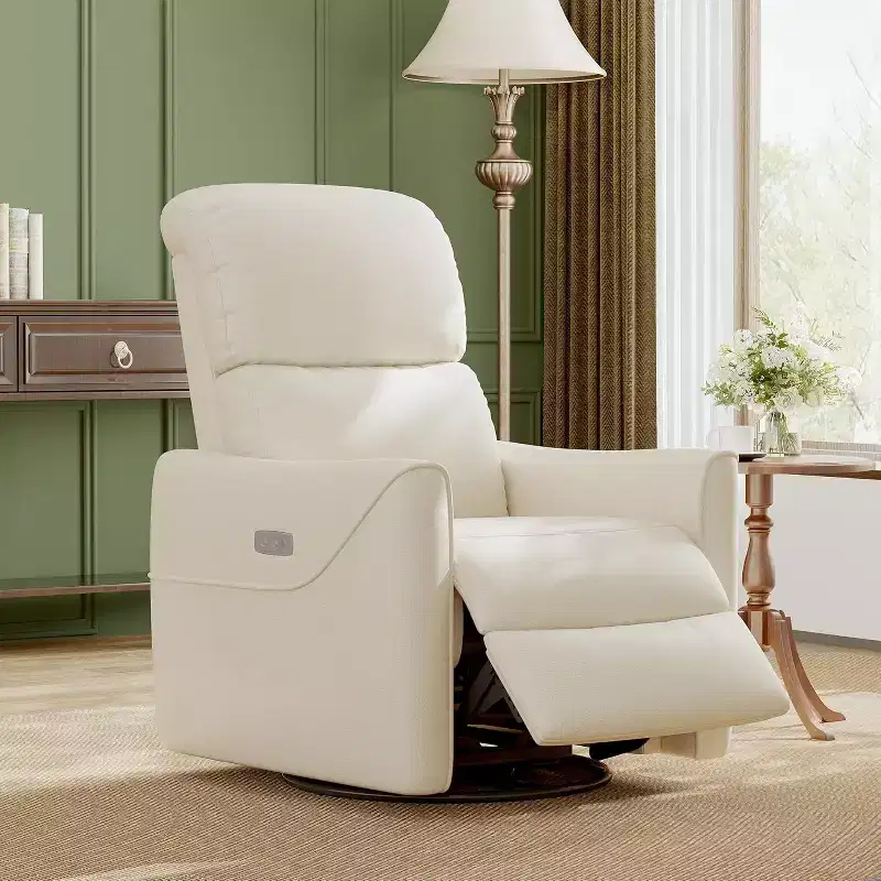 Power Swivel Glider Recliner with Lumbar Support