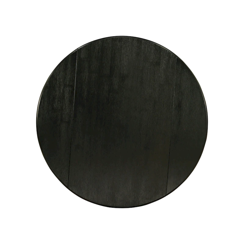 East West Furniture Dublin Modern Kitchen Table - a Round Dining Table Top with Dropleaf & Pedestal Base, (Finish Option)