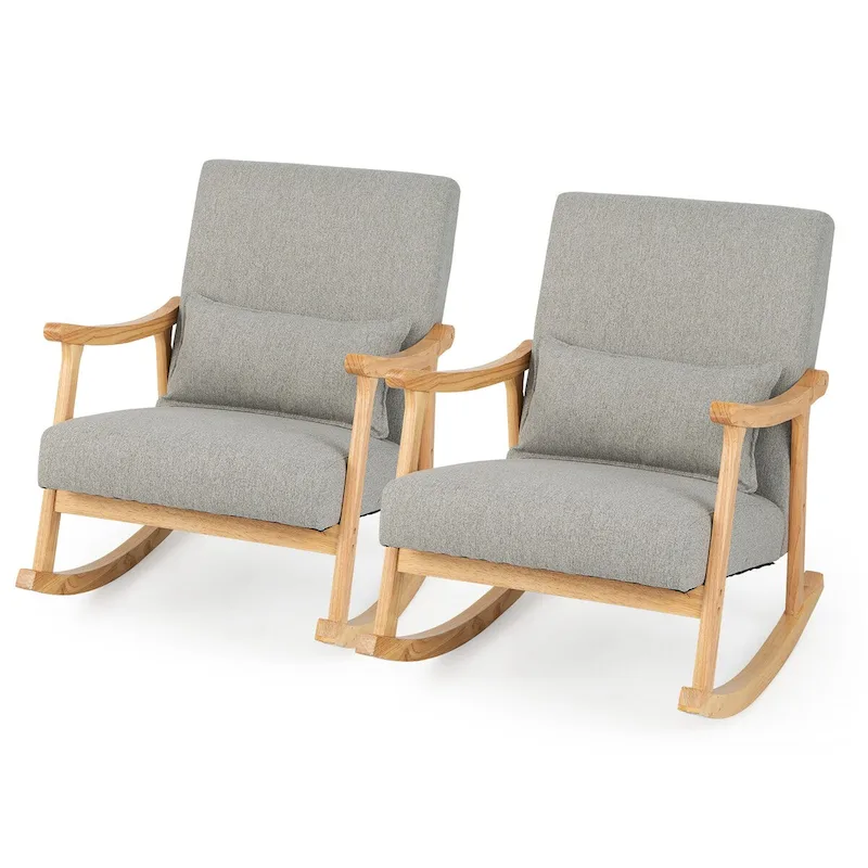 Rocking Chairs with Pillow Rocking Armchairs (2-Pack)