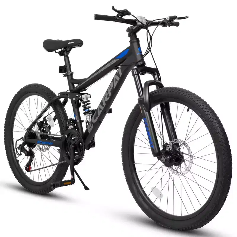 Whisen 26 Adult Mountain Bike with Full Suspension, 21-Speed Gear, Disc Brakes