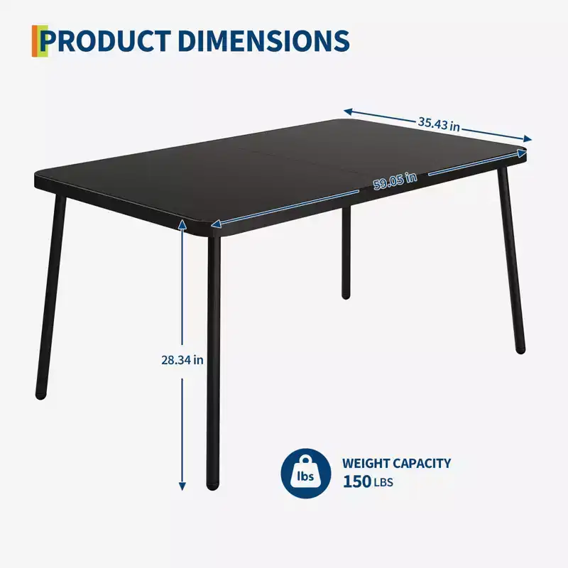 Steel Tempered Glass Dining Table 36.61