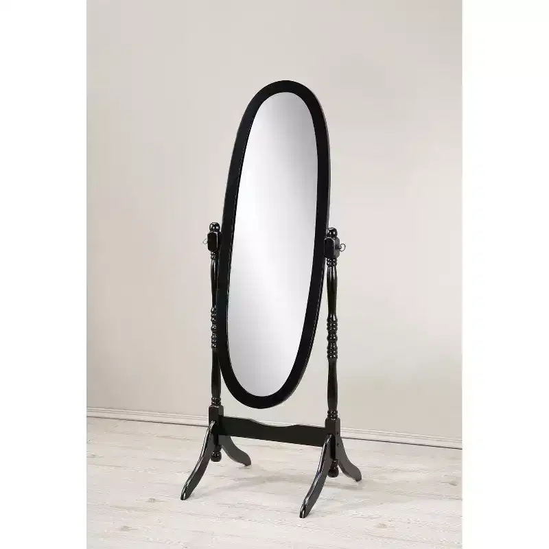Oval Full Length Mirror, Vanity Mirror with Wood Frame for Bedroom, Living Room, Cloakroom