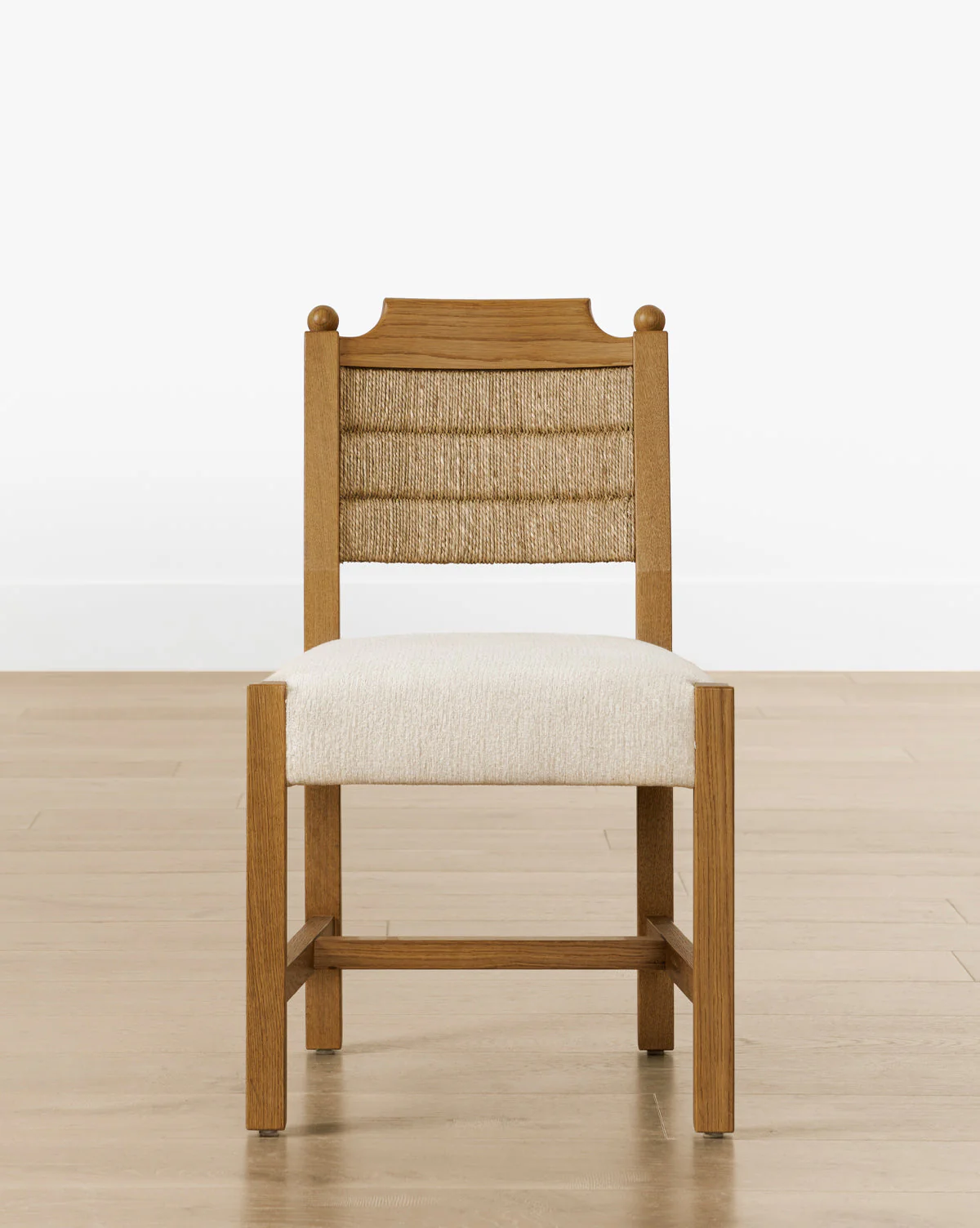 Coastal Honey Oak & Seagrass Dining Chair with Performance Blend Seat for Dining Room