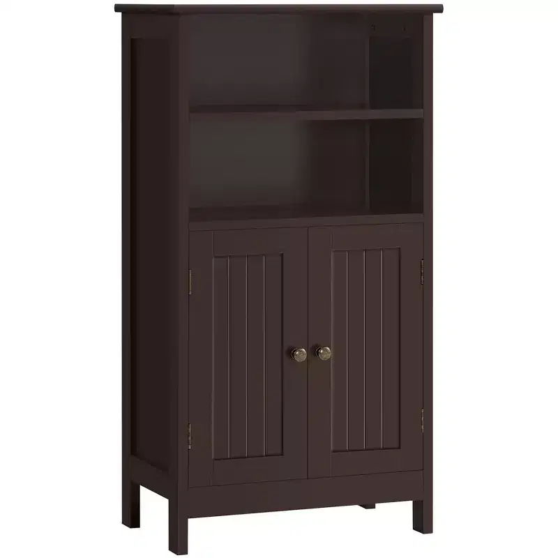 Bathroom Floor Cabinet with Double Door and Adjustable Shelves