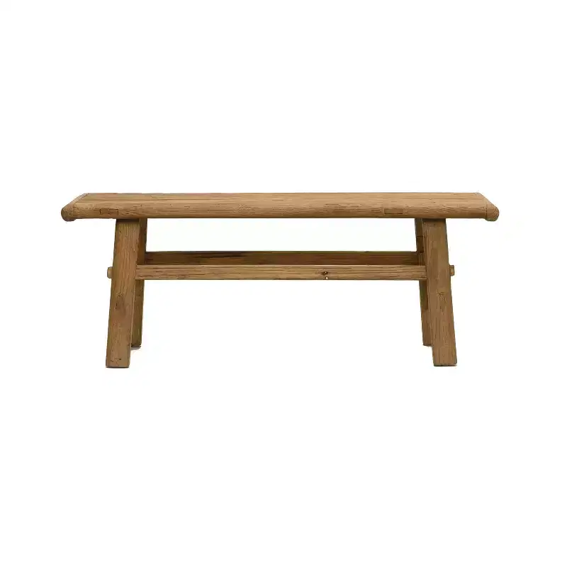 Reclaimed Elm Wood Coffee Table, Natural Finish, 45.25