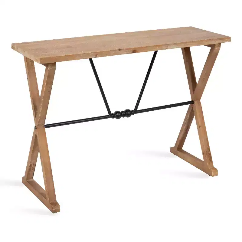 Kate and Laurel Travere Rectangle Wood Console Table, 42x16x30, Rustic Brown