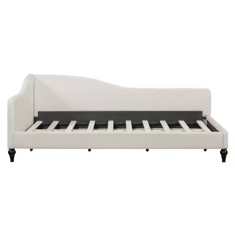 Whisen Stylish L-Shaped Design Solid Wood Legs Linen Daybed