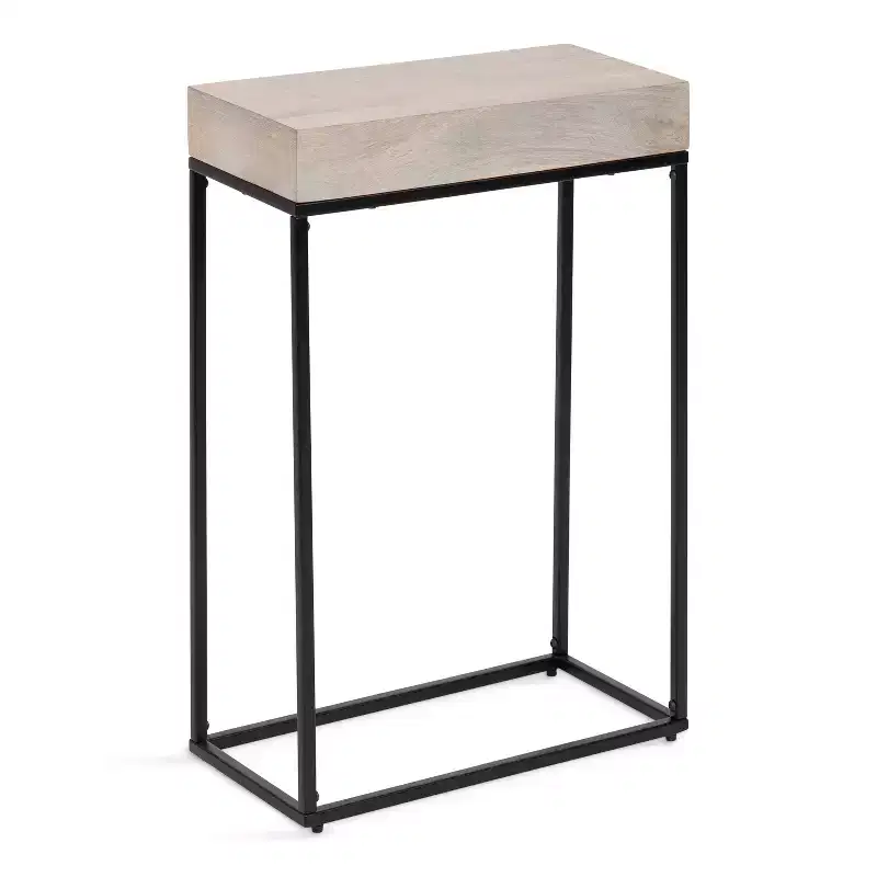 Kate and Laurel Karlsen Wood and Metal Slim Side Table