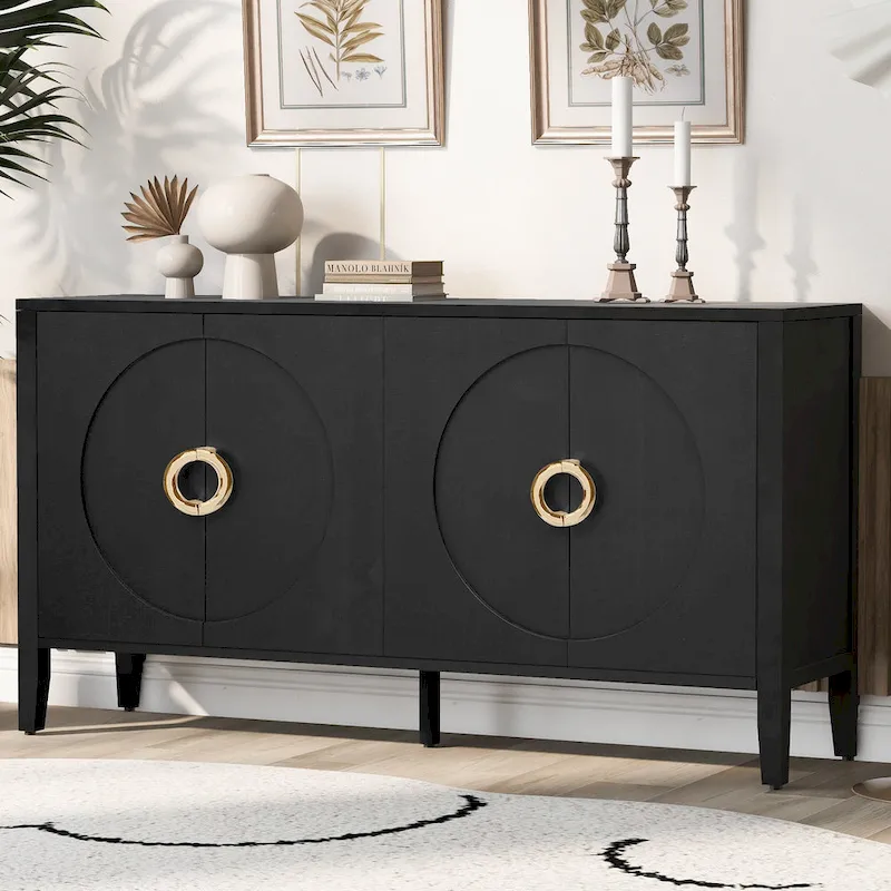 Sophisticated Fir Veneer Cabinet with Textured Finish
