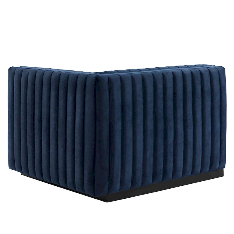 Channel Tufted Velvet Upholstered Sofa