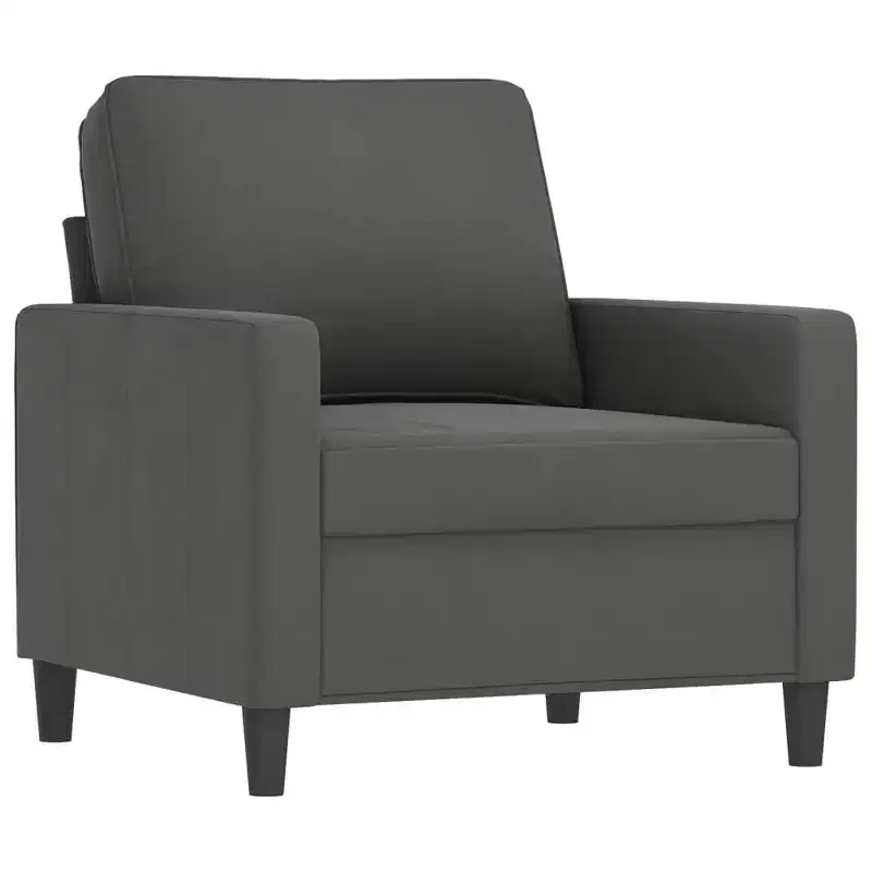 vidaXL Dark Gray Sofa Chair - Velvet Upholstered Seating with Metal Frame - Modern Design for Living Room and Office Area Comfort