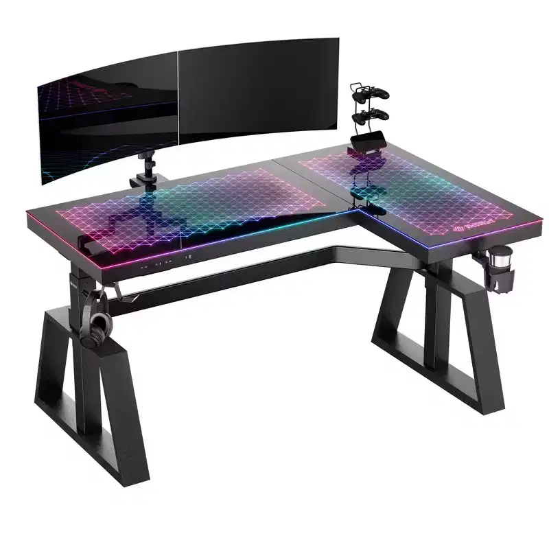 EUREKA ERGONOMIC GTG-L60 Pro, 60x23 Glass Desktop Gaming Standing Desk