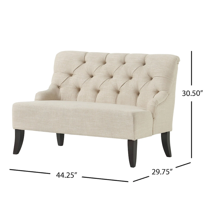 Nicole Polyester Blend Fabric Settee by Christopher Knight Home - 29.25L x 43.75W x 30.50H