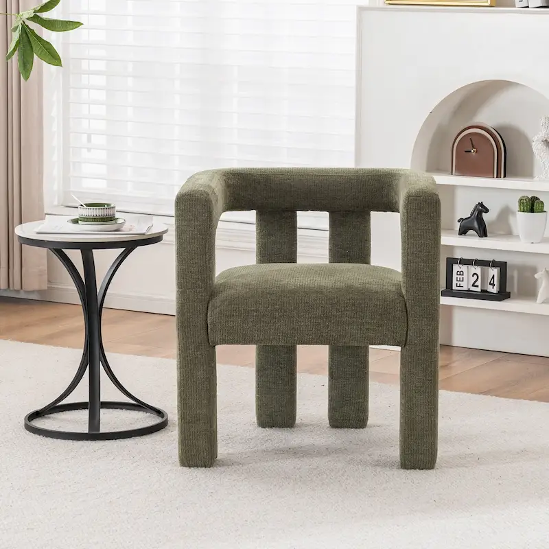 Set of 1 Chic design Barrel shaped Fabric Upholstered Accent Armchair