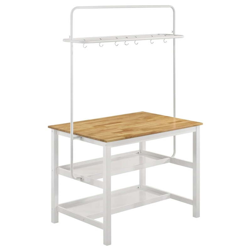 Prager Brown and White 3-piece Counter Height Table with Stools