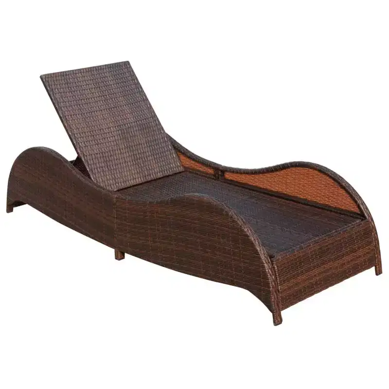 vidaXL Sun Loungers PE Rattan Large Adjustable Armrests