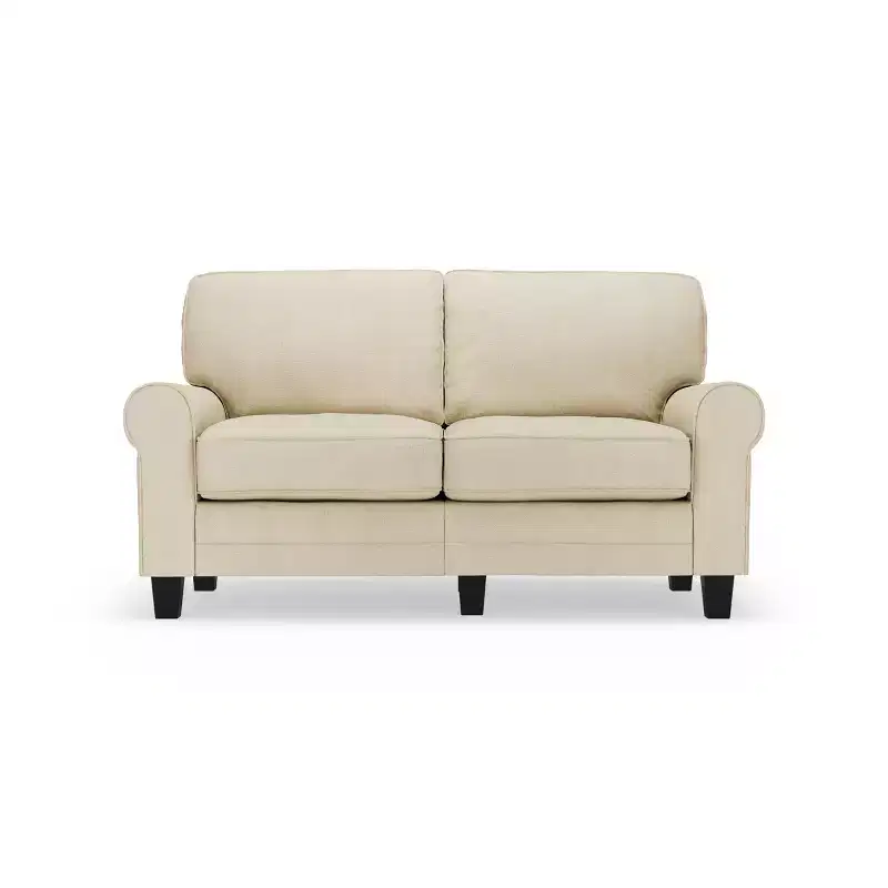 61" RTA Copenhagen Collection Loveseat Marzipan - Serta: Upholstered Polyester, Wood Frame, 450lb Capacity