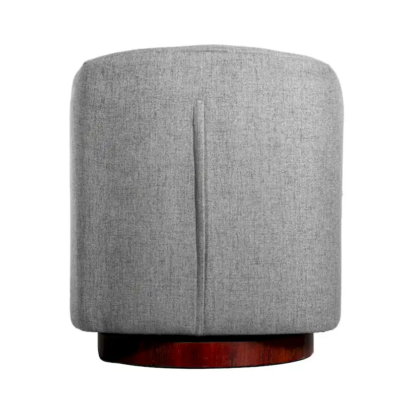 Traditional Club Style Upholstered Accent Chair with 360 Swivel Metal Base