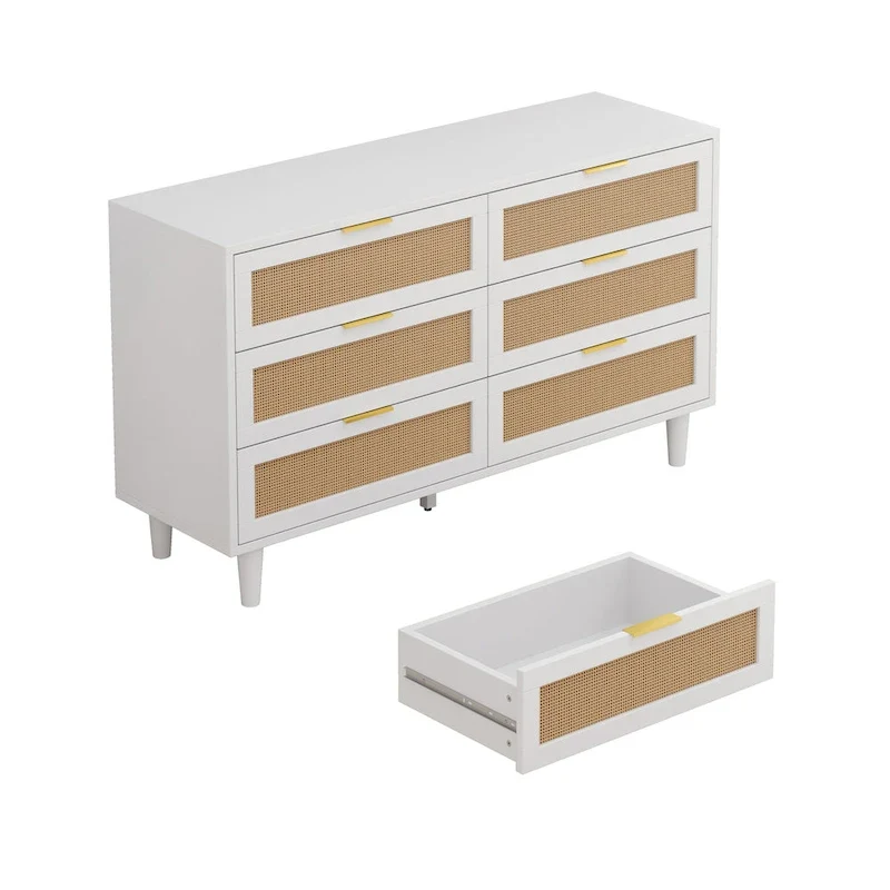 51.18L 6-Drawers Rattan Cabinet