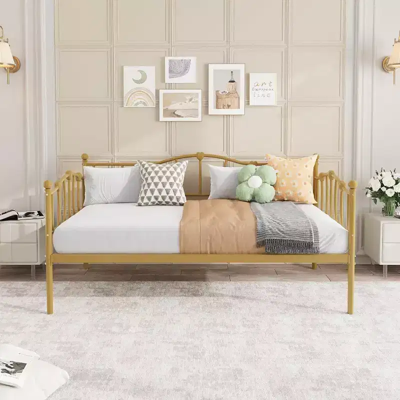 GustoWave Space-Saving Twin Daybed, Sofa Bed Frame with Trundle for Living Room, Bedroom