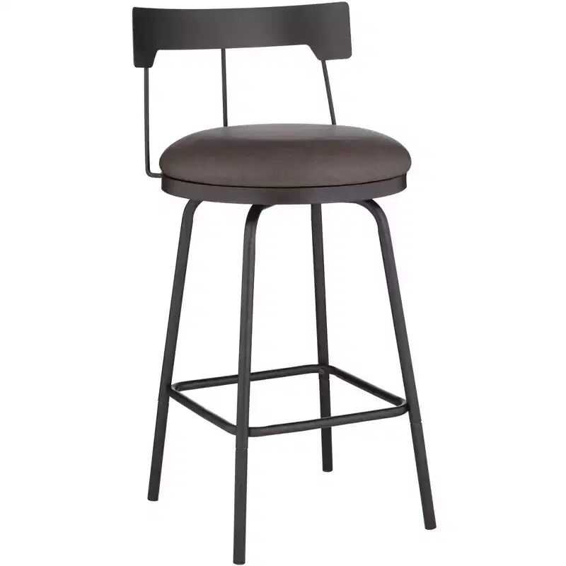 Metal Swivel Bar Stool Matte Black 26