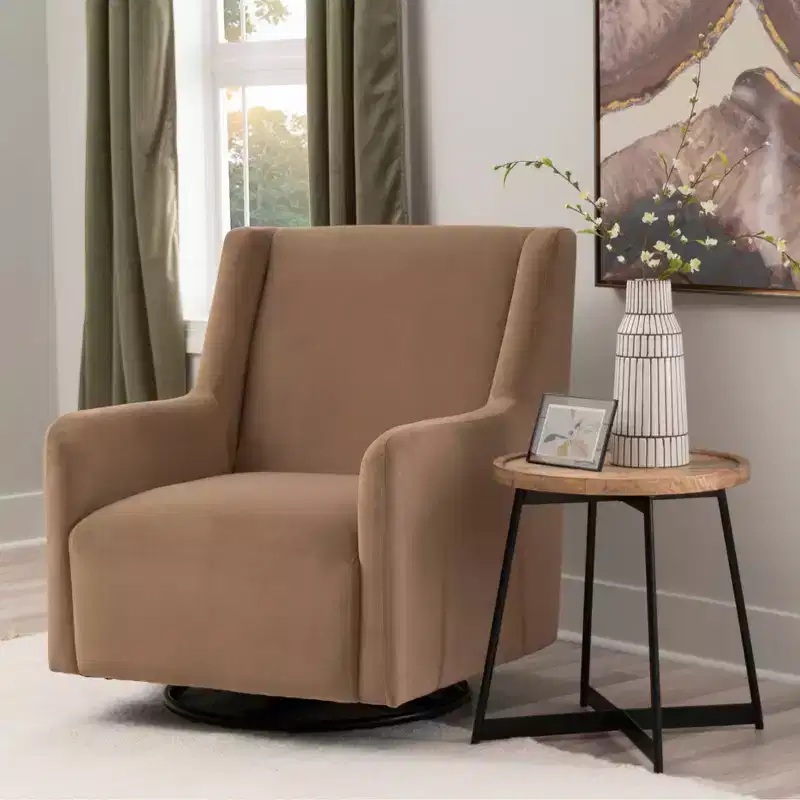 Linon Dorian Swivel Rocker Chair Brown