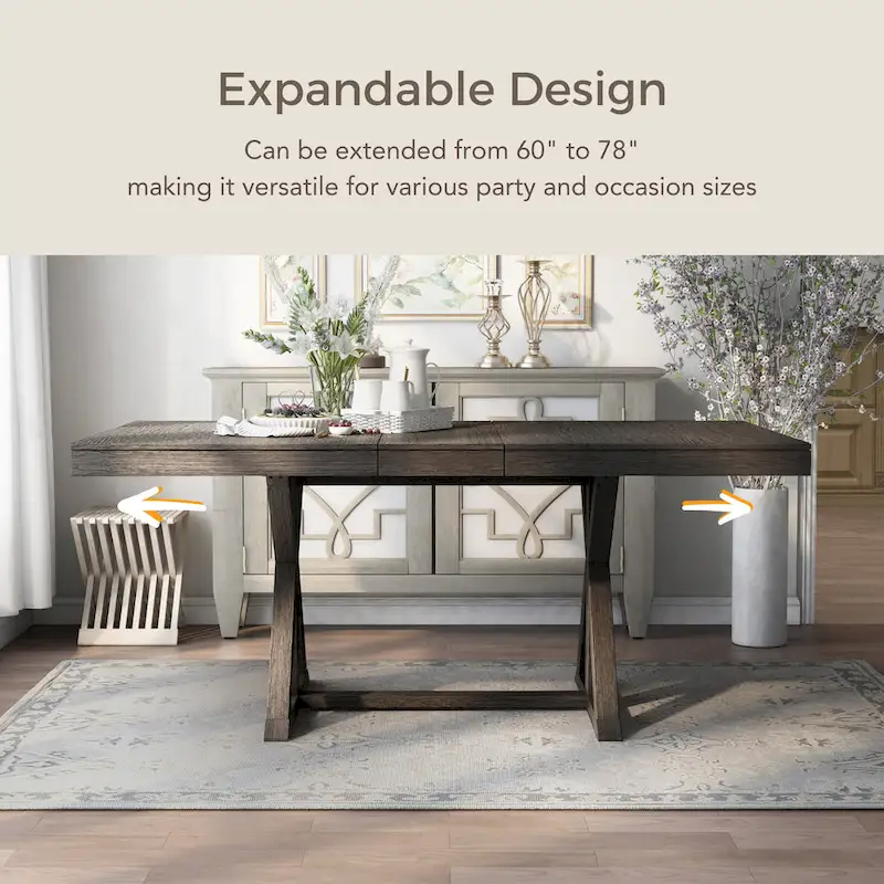 Carbon Loft Valjean Rustic Grey 78-inch Wood Wood Expandable Dining Table