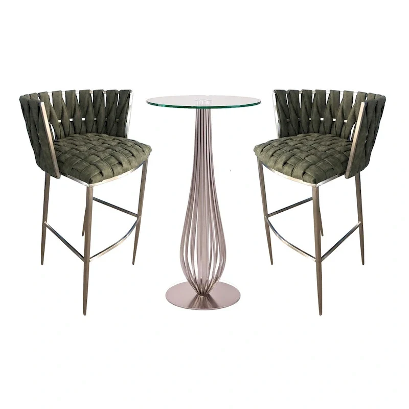 Pub Table with Bar Stools 30 Height Matching Barcelona 3Pc Set