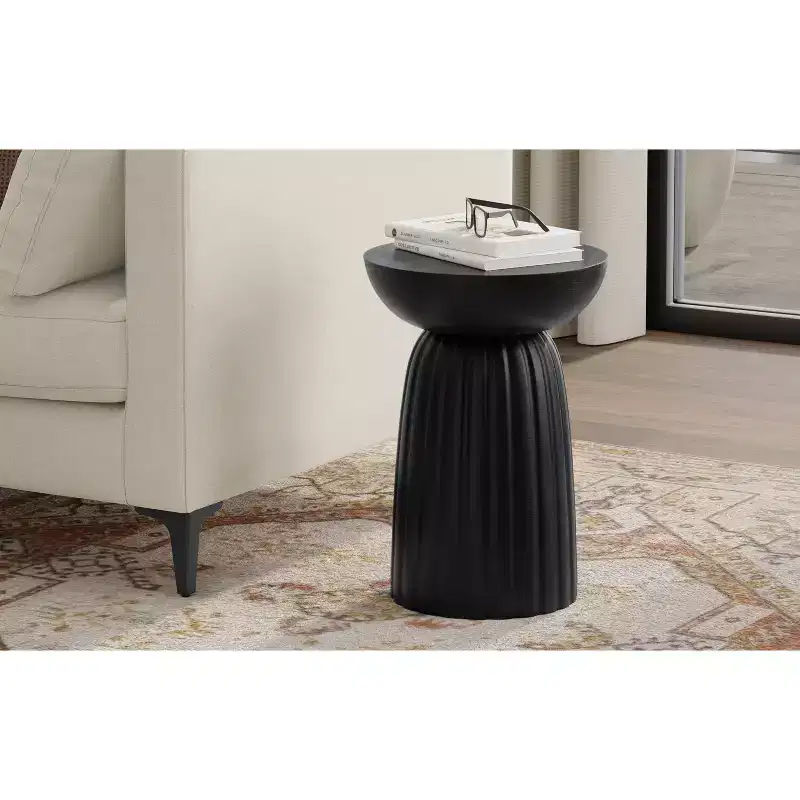 Willis 13 inch Wide Solid Mango Contemporary Stripe Accent Table