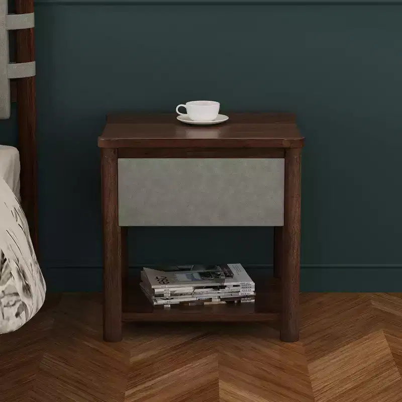 Set of 2 Modern Wood Nightstands with Drawer, Farmhouse Bedside Tables for Bedroom or Living Room-Panipeachy