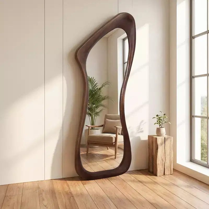 Dovelina 71H*31W Asymmetrical Full Length Mirror Decorative Leaning Mirror Modern Bathroom Mirror for Living Room Dining Room Entryway Bedroom