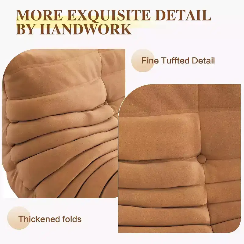 Bean Bag Couch, Oversized Fireside Chair Bean Bag Sofa with Ottoman for Adults, Loveseat Sofa with High Density Comfortable Foam for Home