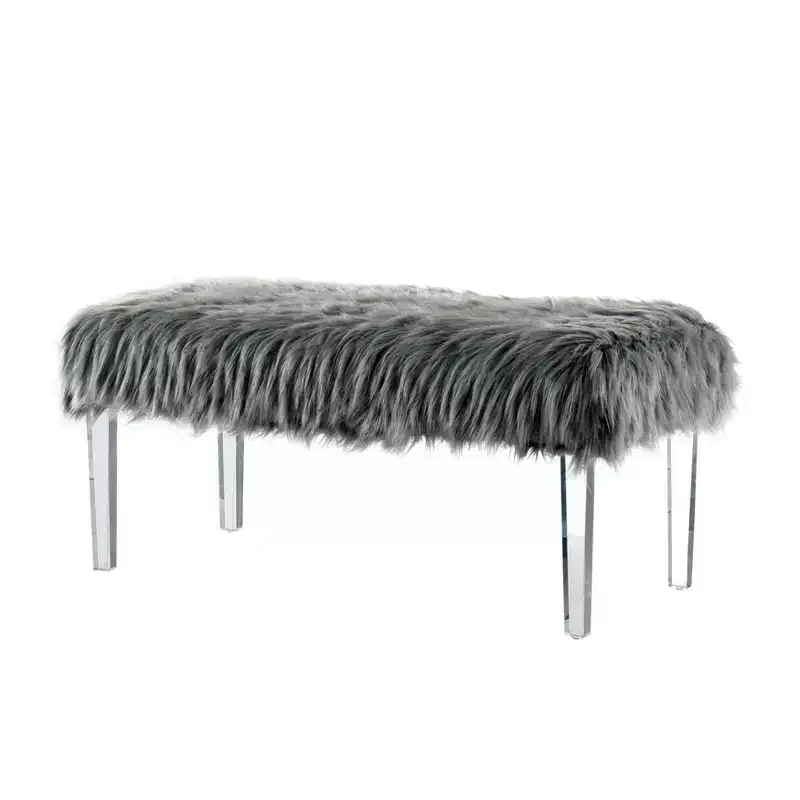 42 Korbin Faux Fur Like Glam Bench - HOMES: Inside + Out