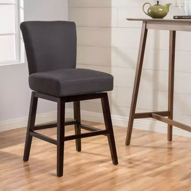 Contemporary Upholstered 27.5 Inch Swivel Counter Stool