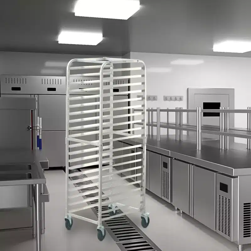 VEVOR Bun Pan Rack, 20-Tier Commercial Bakery Racks with Brake Wheels, Aluminum Racking Trolley Storage for Half & Full Sheet, 26L x 20.4W x 70H
