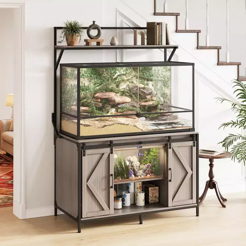 Reptile Tank Stand, Fish Tank Stand Fits Up to 120 Gallon, Aquarium Stand with 48 x 24 Tabletop