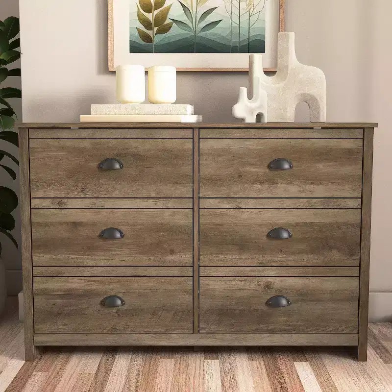 6-Drawer Dresser with Interlock System – Knotty Oak