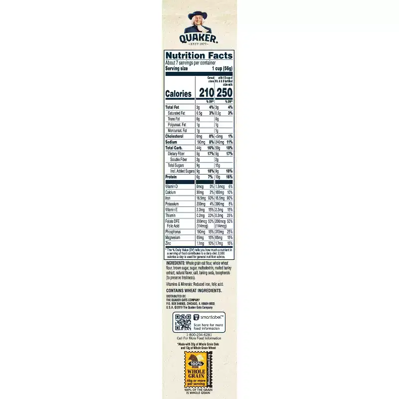 Quaker Oats Oatmeal Squares Brown Sugar Breakfast Cereal