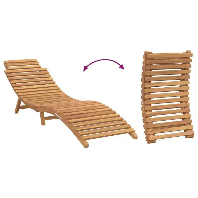 vidaXL Garden Sunlounger with Cushion Brown 77.95 x 21.65 x 23.03 in